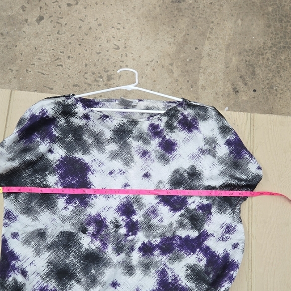 Fred David Abstract Purple and Gray Short Sleeve Top - Picture 8 of 11